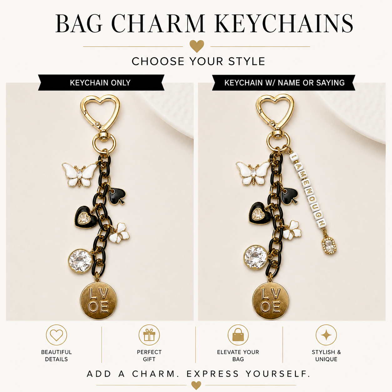 Custom Bag Charm Keychain