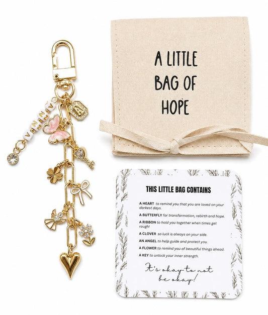 Hope Gift - Going through Cancer - Get Well - Thinking of You - Mental Health- Sympathy - Tarnish Free Charm Keychain - Gift Ready