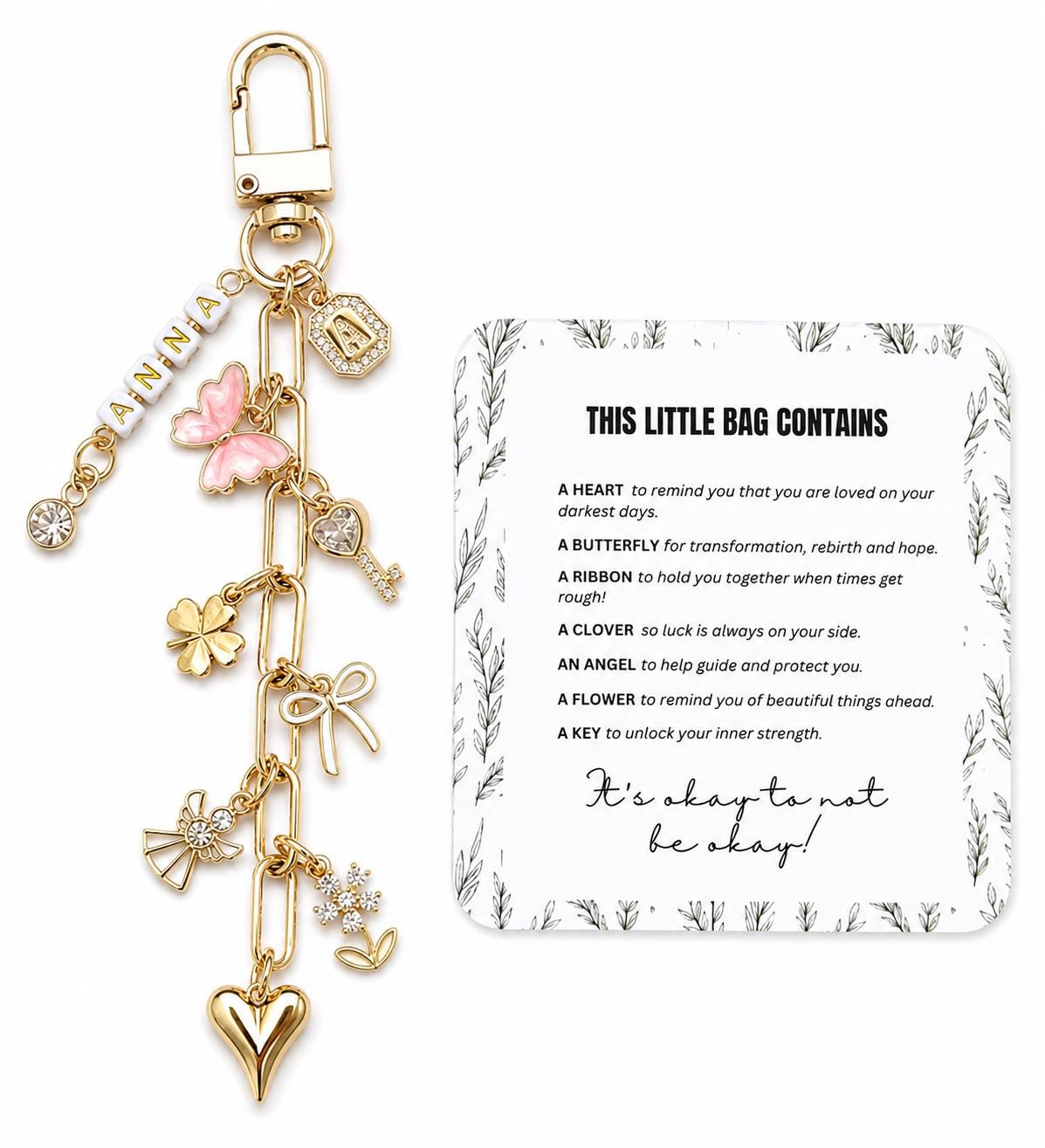 Hope Gift - Going through Cancer - Get Well - Thinking of You - Mental Health- Sympathy - Tarnish Free Charm Keychain - Gift Ready