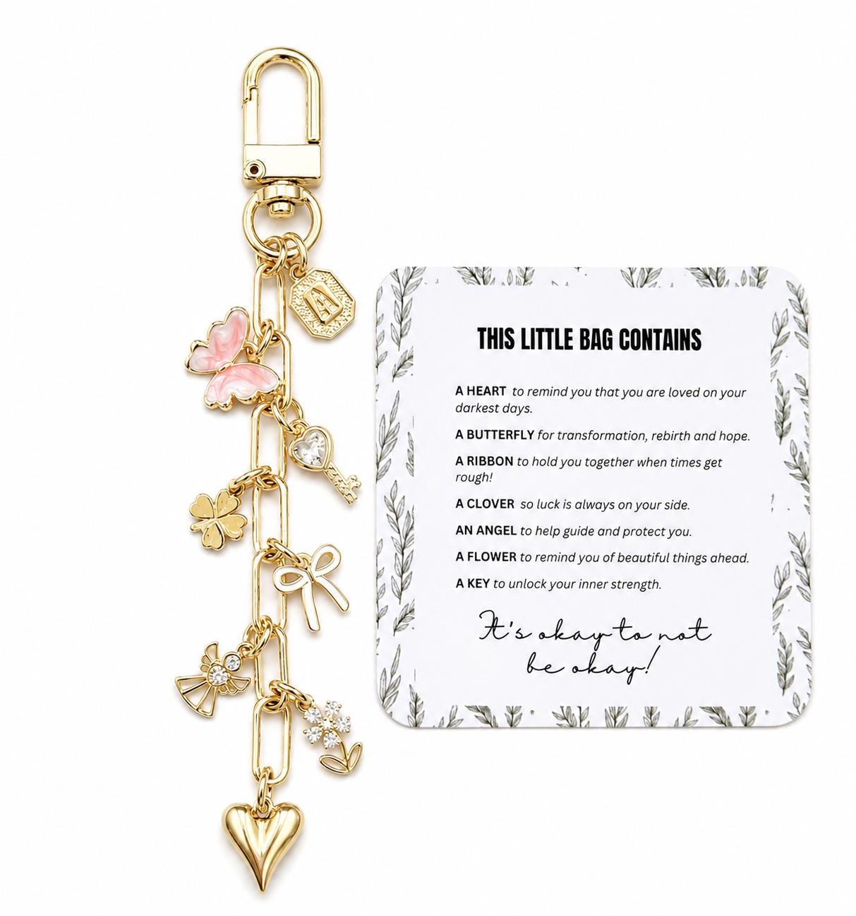 Hope Gift - Going through Cancer - Get Well - Thinking of You - Mental Health- Sympathy - Tarnish Free Charm Keychain - Gift Ready